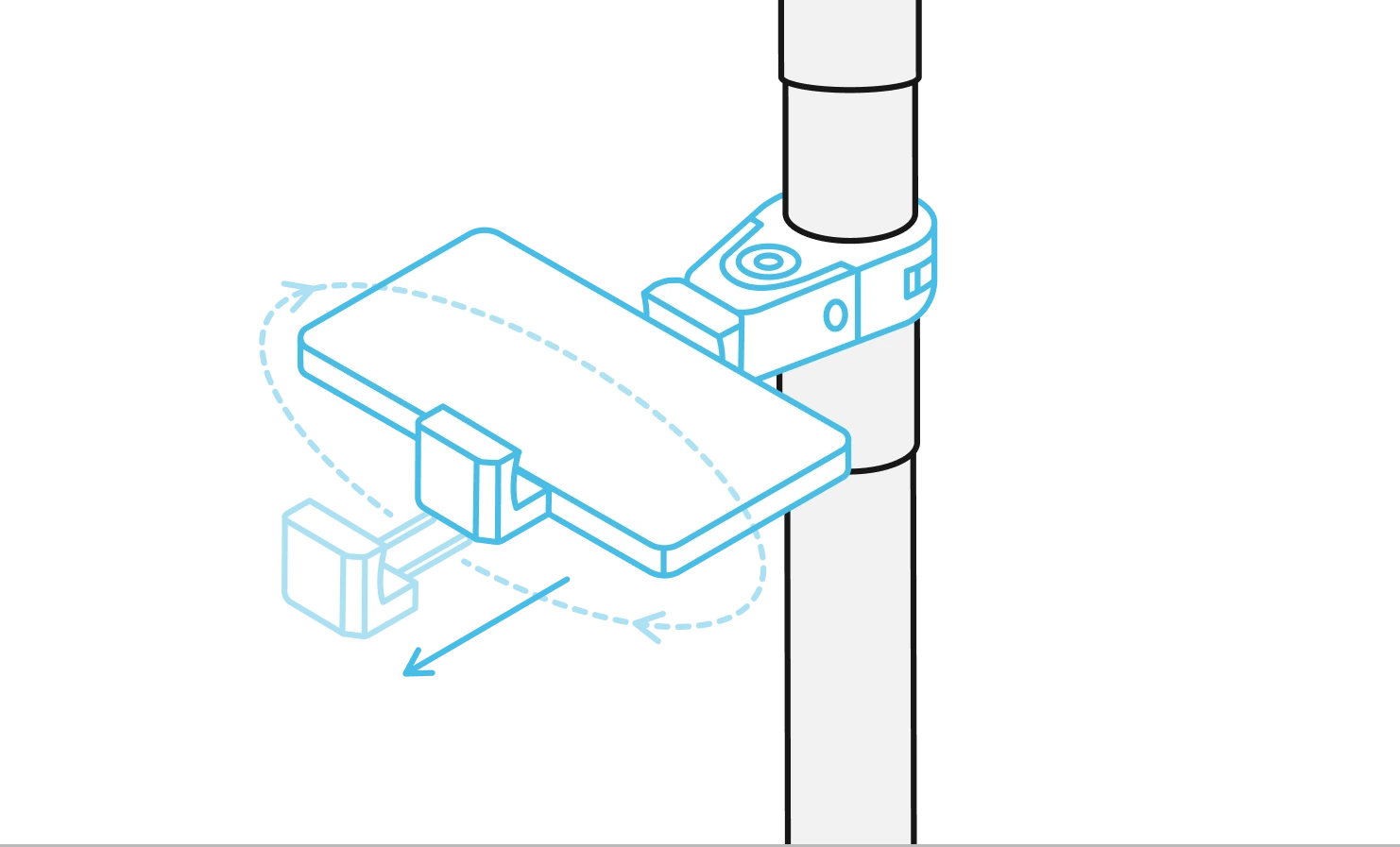 set up device in survey pole